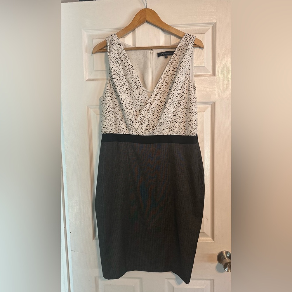 Anne Klein Black and White Polka Dot Midi Dress